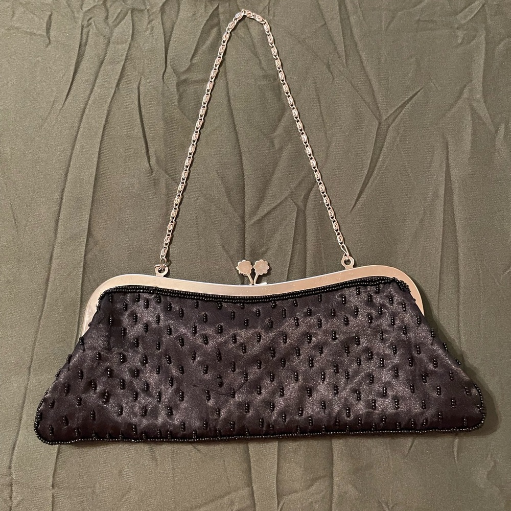 Vintage - Style‎ Elegant Black Hand Beaded Clutch… - Picture 2 of 7